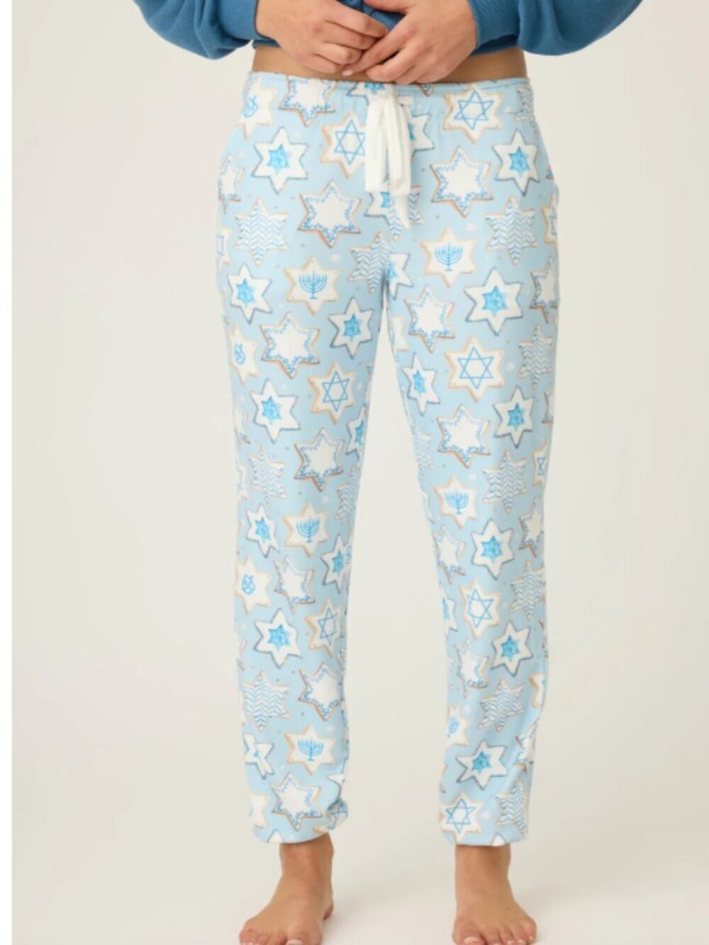 NEW PJ Salvage You Had Me At Shalom Cookie Print Banded Pants Size XS Cozy Soft